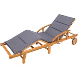 HOBBYGARDEN Auflagen für Deckchair, Kissen für Liegenauflage, Gartenliege Auflage, Polsterauflage für Sonnenliege, Produktabmessung: 185x56x4 cm, Navy blau