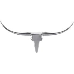 KADIMA DESIGN Deko Geweih Bull M WL1.245 Silber 100 cm Aluminium Design Hörner, Wanddekoration Stierkopf Horn Modern, Wandskulptur Geweih-Jagdtrophäe Metall,
