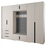 ABIKS MÖBEL Kompaktgarderobe INOVA 1 SATZ 14 Möbelset, Garderobe mit Kleiderstange und Regalen schwarz