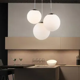 GLOBO RGB LED Hängeleuchte, 3 Flammig, Glas, Fernbedienung, H 80cm - weiß,