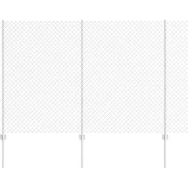 vidaXL Zaun mit Pfosten 1,5 x 10 m Silber/Stahl