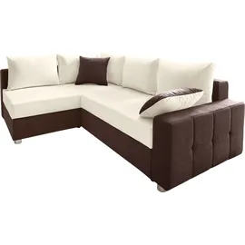 Collection AB Ecksofa »Parma L-Form« mit Bettfunktion und Federkern braun