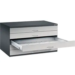 CP 7200 Planschrank dunkelgrau, silber 5 Schubladen 135,0 x 96,0 x 76,0 cm