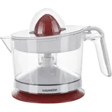 Elektrische Zitruspresse 800 ml – Automatischer Wechsel-Drehrichtungsmodus, müheloses Pressen, mit Kern- und Fruchtfleischfilter (rot)