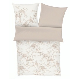 Zeitgeist Cholet Bettwäsche 135x200 cm«, - 100% Baumwolle Reißverschluss, 2tlg Bettwäsche Set Blumen beige weiß