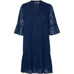 A-Linien-Kleid B.YOUNG "A-Linien-Kleid BYFRIKKE VNECK DRESS -", Damen, Gr. 38, N-Gr, blau (navy blazer), Obermaterial: 100% Polyester PES., unifarben, A-Linie kurz, V-Ausschnitt, Kleider