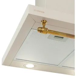 Klarstein Montblanc 60 Dunstabzugshaube 610m3/h 165W 2x1,5W LED Reling Vintage-Creme