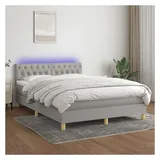 vidaXL Boxspringbett 140 x 200 cm Hellgrau
