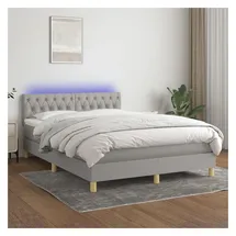 vidaXL Boxspringbett 140 x 200 cm Hellgrau