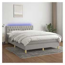 vidaXL Boxspringbett 140 x 200 cm Hellgrau