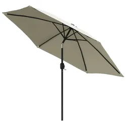vidaXL Sonnenschirm Strandschirm Sonnenschutz Garten Schirm Sandweiß 3m
