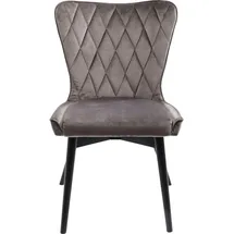 Kare Design Stuhl Black Marshall Velvet, Grau,