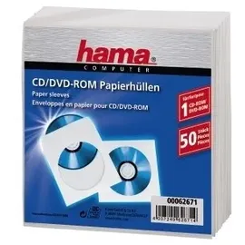 Hama 00062671 CD-ROM-Papierhüllen 50 weiß
