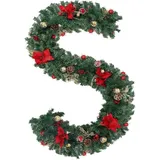 luxuskollektion Weihnachtsgirlande 2.7m Treppe Geländer Tür Kamine Innen Außen Schnee