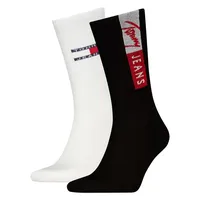 Socken TOMMY HILFIGER, Damen, Gr. 35-38, schwarz, Baumwollmischung, unifarben mit Farbeinsatz, normal, Socken, mit markanter Stickerei