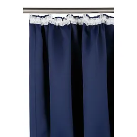 OTTO home Verdunkelungsvorhang OTTO HOME "Solana, Gardinen mit Kräuselband, Vorhänge, Wohnzimmer, modern" Gr. 5, blau (dunkelblau), B:140cm H:265cm, Polyester, Gardinen, 2er-Set Verdunklungsvorhang mit Thermofunktion, Bestseller, einfarbig