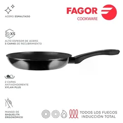 Sarten Indutherm Ø26Cm Schwarz Stahl Aisi 430 Fagor