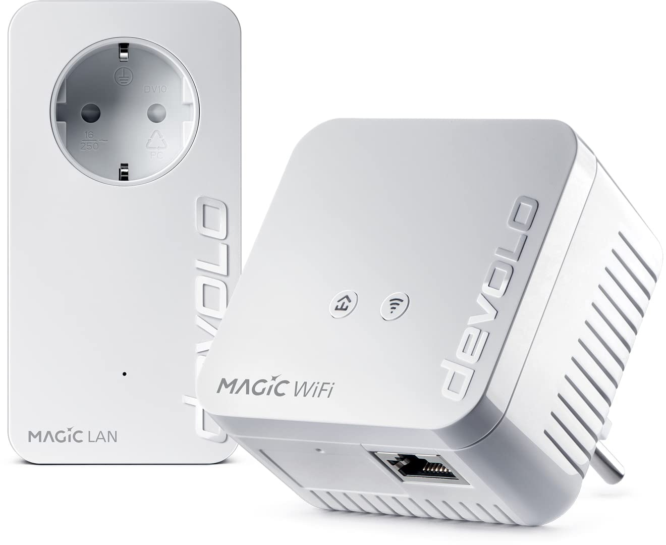 Devolo Magic 1 WiFi Mini Starter Kit (1x Magic 1 WiFi Mini, 1x Magic 1 Lan) , Ethernet, Powerline, 1200 MBps, weiß (italienische Version)