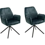 MCA Furniture Esszimmerstuhl Ottawa mit Armlehne«, (Set), 2 St., Vintage, Veloursoptik mit Keder, Stuhl belastbar bis 120 Kg