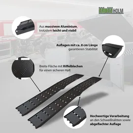 Baumarktplus TRUTZHOLM 2 x Auffahrrampe klappbar 228cm Traglast 1360 kg Alu schwarz Motorradrampe Verladerampe