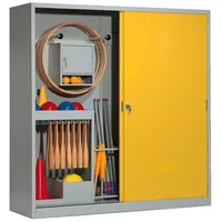 C+P Sportgeräteschrank mit Vollblech-Schiebetüren (Typ 5), HxBxT 195x190x60 cm,