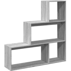 vidaXL Bücherregal 3 Stufen 123 x 29 x 123 cm Grau Sonoma