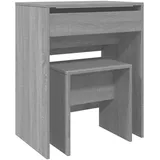 vidaXL Schminktisch mit Hocker Grau Sonoma 60x40x113,5 cm