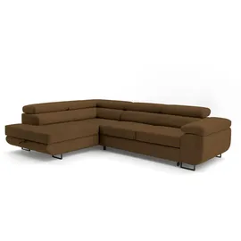 storez24 Eckcouch Textil 3-Sitzer Braun