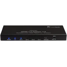 FeinTech VSP01401 HDMI 2.0 Splitter 1 auf 4 Verteiler Ultra-HD 4K@60Hz YUV 4:4:4 HDR HDCP 2.2 EDID 18 Gbps