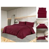 vidaXL Bettwäsche-Set Bordeauxrot 240 x 220 cm