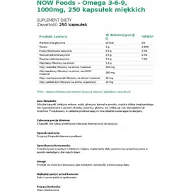 NOW Foods Omega 3-6-9 Kapseln 250 St.