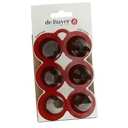DE BUYER Auswahl von 6 Tüllen mit geometrischen Formen - De Buyer Noir Rectangle Plastique 6x2.5 cm