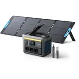 Anker SOLIX C800 Plus Tragbare Powerstation mit 200W Solarpanels, 1200W (1600W Spitzenleistung) Solargenerator für Campingbeleuchtung, 768Wh LiFePO4 Akkus für Camping, Wohmobil, Reisen, Stromausfall