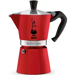 BIALETTI Espressokocher »Moka Express«, 0,27 l Kaffeekanne, Aluminium, in hochwertiger Lackierung, 1 Tasse BIALETTI aluminiumfarben/rot