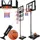 Tectake tectake® Basketballkorb, Outdoor, verstellbare Korbhöhe 230 - 305 cm, mit Rollen, inklusive Ball und Pumpe