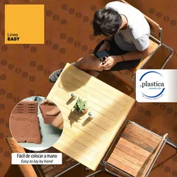 ArtPlast - Kunststofffliese für Terrasse oder Garten 39x39x2,5 cm, Fläche 0,15 m2, Kollektion EASY - Grün