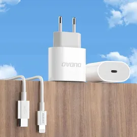 DUDAO A14EUC PD 20W USB-C Wandladegerät Kabel - Weiß