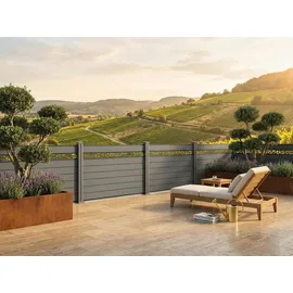 prestige home living outdoor WPC-Sichtschutzzaun 9,1 x 1,3 m Grau