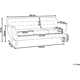 Beliani Sofa 3-Sitzer Motala