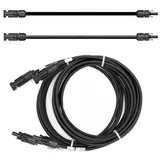 SOLARTRONICS Verlängerungskabel 6mm2 inkl. Solarstecker PV Kabel H1Z2Z2-K beidseitig schwarz - Photovoltaik Kabel mit Stecker - Solarkabel für Solarmodule - PV GAK, Made in Germany (50m - 6mm2)