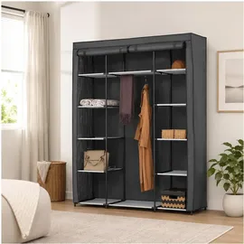 Hti-Living Stoffschrank Lena 150 x 179 x 0 cm Grau