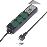 Sygonix Gartensteckdose 1,40 m Schwarz/Grün 1 St.