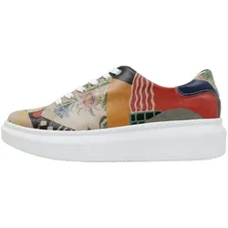 Plateausneaker DOGO "Damen Myra Arizona Dream Vegan Damen Sneaker / Female", Damen, Gr. 37, Normalschaft, bunt (beige, mehrfarbig), Lederimitat, Schuhe, Vegan