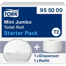TORK Toilettenpapierspender-Set Elevation T2 Mini 955000 weiß Kunststoff, 1 Set