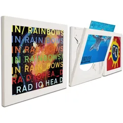 Klein & More Art Vinyl Flip Frame Bilderrahmen / Schallplattenrahmen 3er-Set weiß