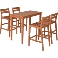Garden Pleasure Bartisch-Set MAINE beige, natur Holz, 5-teilig