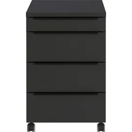 Germania Büromöbel-Set GERMANIA "Mailand", grau (graphit), B:160cm, Holzwerkstoff, Metall, Arbeitsmöbel-Sets, Büromöbel-Set, inkl. Schreibtisch und Rollcontainer