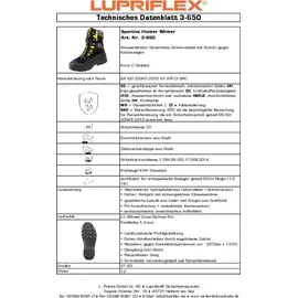 Lupriflex Sportive Hunter Winter S3, Schnittschutzklasse 1,Echt Leder,Gr.39