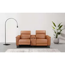 OTTO home 2-Sitzer OTTO HOME "LUND, Kinosofa, Relaxfunktion, TV-Sessel, manuell/elektrisch (USB-A)", braun (cognac), B:195cm H:97cm T:99cm, Kunstleder 100% Polyurethan, Sofas, Kopfteilverstellung, Getränkachhalter, u. Staufach