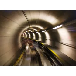 Fototapete PAPERMOON "Underground Tunnel", bunt (mehrfarbig), B:3,5m L:2,6m, Vlies, Tapeten